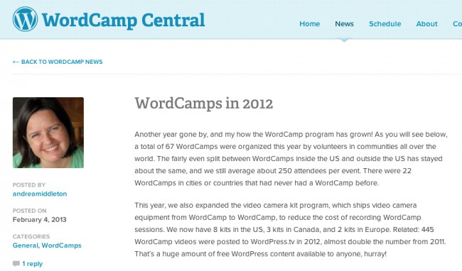 WordCamps in 2012